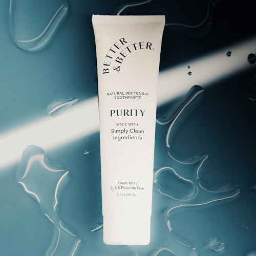 Better & Better Purity Toothpaste | Natural Whitening Toothpaste Without Additives | Organic, Vegan, Fluoride & SLS Free | Coconut-Based Formula w/Fresh Mint Flavor | 3.4oz, 1 Pack