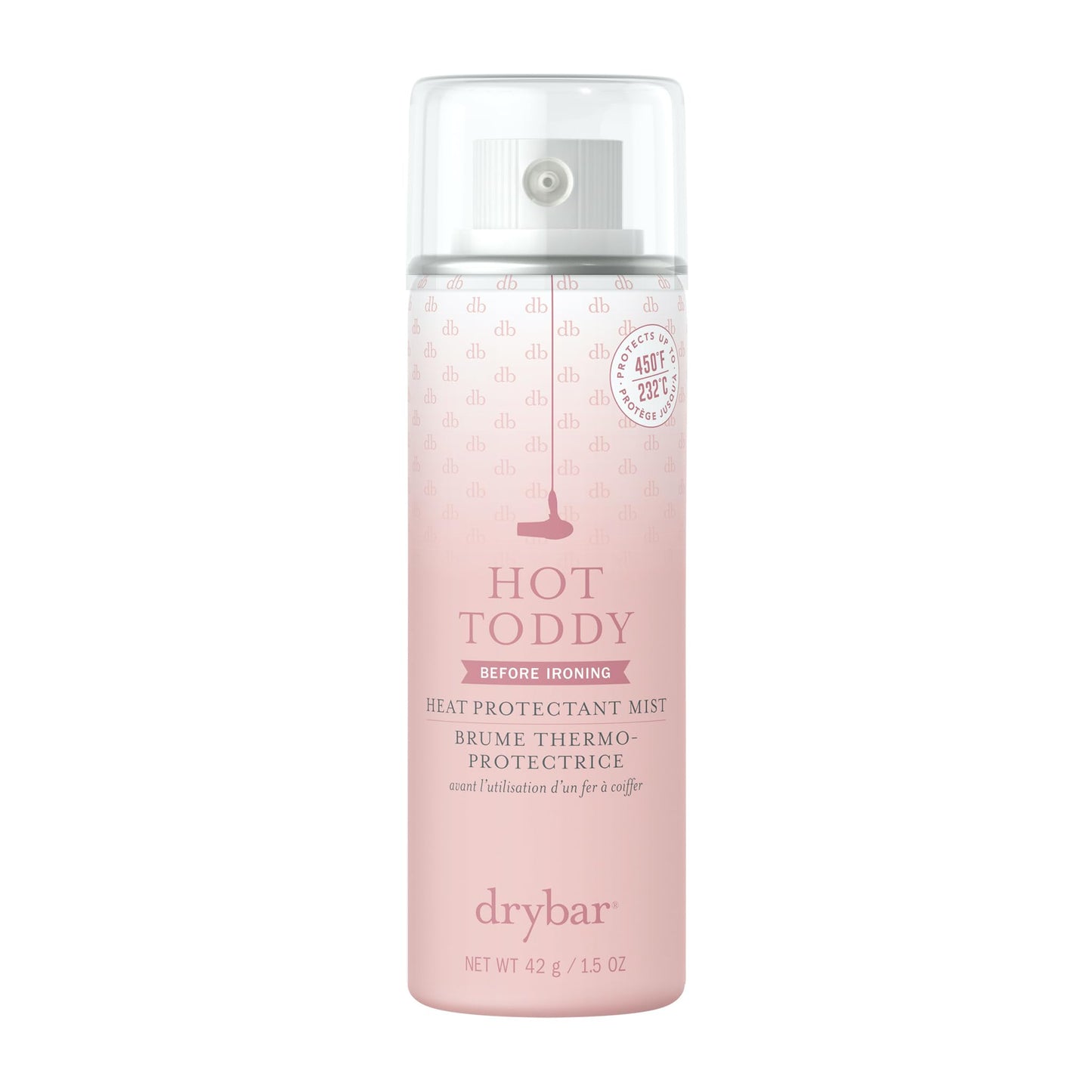 Drybar Hot Toddy Heat Protectant Mist Blanc Scent - Travel Size | Lightweight Heat Protectant for Hair protects from Heat & Styling with Curling, Straightening and Styling Irons