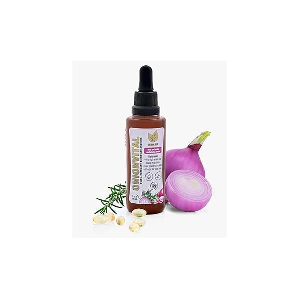 Onionvital Hair Serum with Onion, Rosemary, Biotin & Arginine - Hydrating for Scalp Care, 60ml