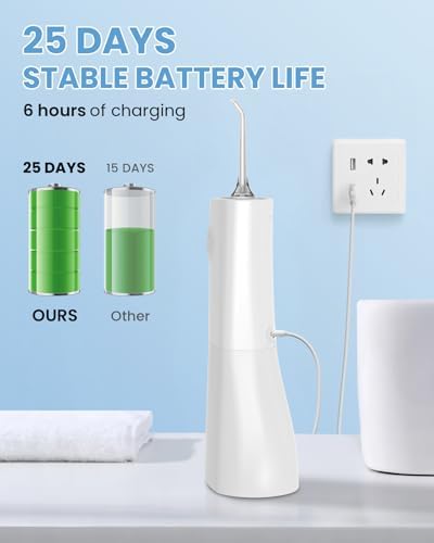 Water Flosser Teeth Pick: 9 Jet Tips Cordless Oral Irrigator with 300ML, 5 Modes Portable Power Dental Flossers, IPX7 Waterproof Rechargeable Electric Waterflosser Machine for Home Travel