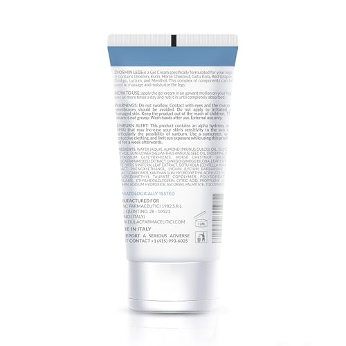 Dulàc - Diosmin Legs 5.07 Fl Oz - Varicose Veins Treatment for Legs, Gel Cream for Circulation and Spider Veins, Cooling Effect Diosmin and Horse Chestnut Cream for Leg Swelling Relief