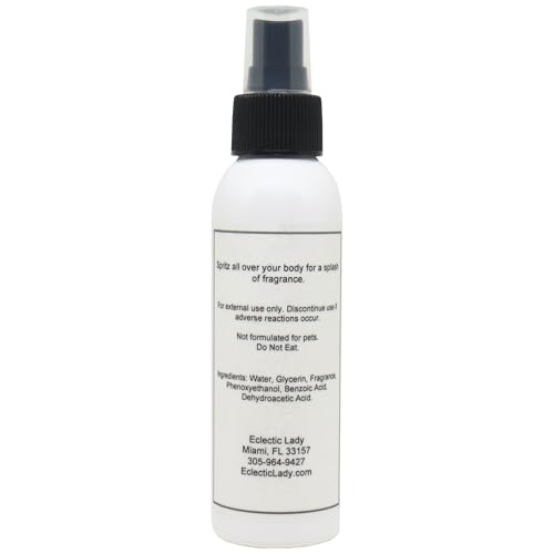 Eclectic Lady Eucalyptus Spearmint Body Spray, 4 ounces, Body Mist for Women with Clean, Light & Gentle Fragrance, Cologne with Soft, Subtle Aroma For Daily Use