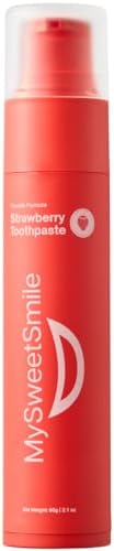 MySweetSmile Strawberry Flavoured Toothpaste - Advanced Fluoride Formula - Deep Cleaning - Cavity Protection - Succulent Strawberry Flavour - 60g