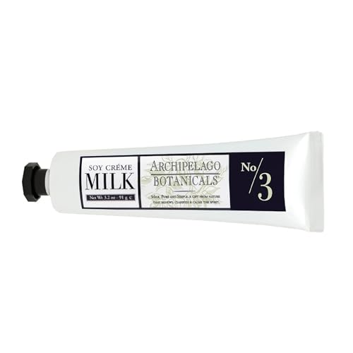 Archipelago Botanicals Soy Milk Hand Crème, Rich and Lightly Scented Hand Lotion for Dry Skin, Cuticles and Rough Spots, Premium Plant Extracts (3.2 oz)