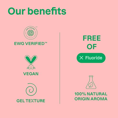 Attitude Baby and Child Fluoride-Free Training Toothpaste, EWG Verified, Naturally Derived Ingredients, Vegan, Strawberry, 2.6 Oz