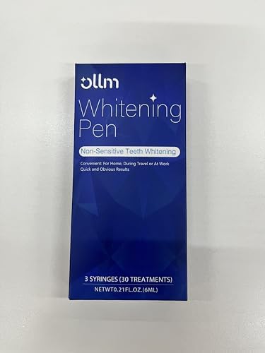Ollm Teeth Whitening Pen Gel - 3 Pcs Tooth Whitening Gel Professional, 20+ Uses, Effective＆Painless, No Sensitivity, Easy to Use, Beautiful White Smile Tooth Whitener for Home, Travel