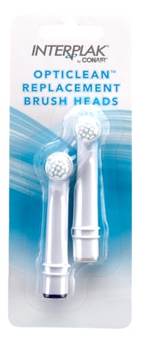Interplak by Conair OptiClean Replacement Power Plaque Remover Brush Heads, Color May Vary