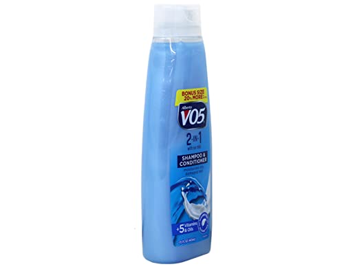 Alberto VO5 2 in 1 Moisturizing Shampoo/Conditioner, Softens and Shines, 6 Pack of 12.5 Oz Bottles