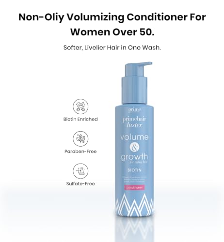 PrimeHair Luster Conditioner for Mature Women – Biotin Enriched, Sulfate-Free and Paraben-Free Conditioner – Perfect for Damaged, Dry, Thinning and Oily Hair