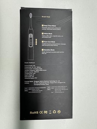 Electric Toothbrush for Adults, 42000 VPM Deep Clean Sonic Toothbrush with 6 Brush Heads, 4 Modes, IPX7 Waterproof Rechargeable Toothbrushes for 120 Days, Built-in 2 Mins Smart Timer (Blue)