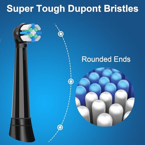 8PCS IO Replacement Heads Compatible with Oral B IO, for Oral B IO 2/3/4/5/6/7/8/9/10 Series Electric Toothbrushes, Medium Softness for Protect Teeth and Gums, Black/White