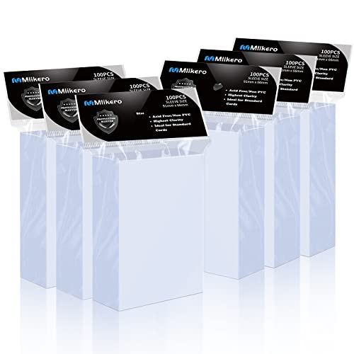 600 Counts Card Sleeves TopLoaders for Trading Cards,Soft Clear Baseball Card Sleeve,Sturdy Trading Cards Sleeves, Plastic Card Protector for Standard Cards Fit for MTG,Football Card Sports Cards