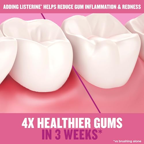 Listerine Gum Therapy Antiplaque & Anti-Gingivitis Mouthwash, Oral Rinse to Help Reverse Signs of Early Gingivitis Like Bleeding Gums, ADA Accepted, Glacier Mint, Twin Pack, 2 x 1 L