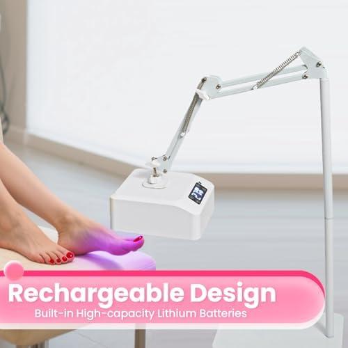UV Foot Lamp, 78W Hanging Pedicure Lamp, Cordless UV Lihgt for Feet, LED Nail Light on an Arm, Wireless Gel Nail Polish Curing Floor Light for Nails (Whole Floor Lamp)