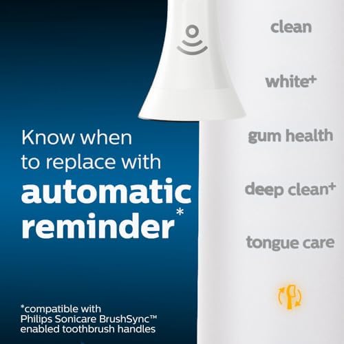 Philips Sonicare G3 2-in-1 Plaque Removal + Gum Care Brush Heads, Genuine Replacement Toothbrush Heads, White, 2 Pack, HX9052/65