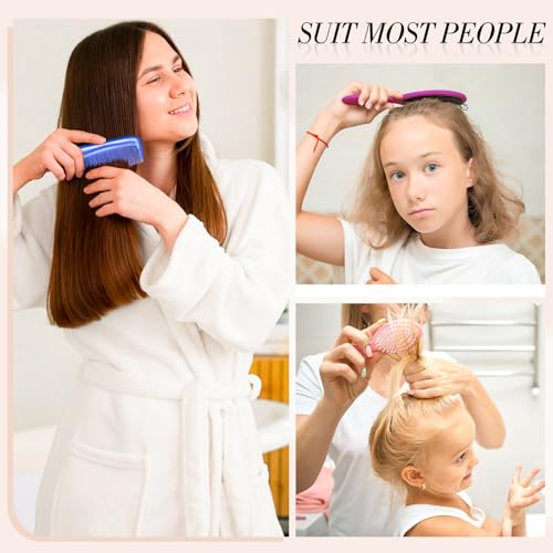 30 Pcs Mini Wet Hair Brush and Wide Hair Combs, Travel Detangling Brush for Most Hair Types, Multicolor for Bridesmaid Gifts Stocking Stuffers