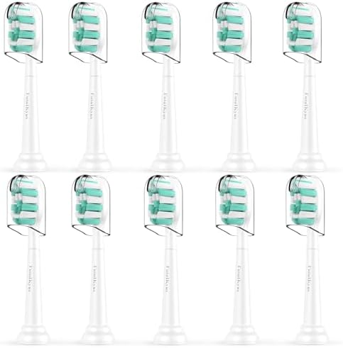 Toothbrush Replacement Heads for Philips Sonicare C1 C2 ProtectiveClean 4100 5100 Electric Toothbrush Head 1 2 Series Plaque Control Snap-on, 10 Pack