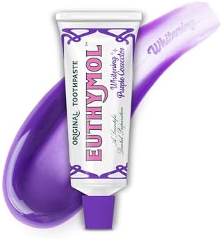 Euthymol Purple Whitening Toothpaste (3.7 fl oz) – for Yellow & Sensitive Teeth | Violet Tone-Up Formula, Instantly Brightens, 24H Stain Defense, Long-Lasting Fresh Breath