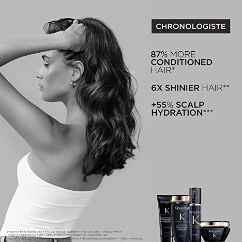 KÉRASTASE Chronologiste Thermique Régénérant Hair Serum, Heat Protectant, Prevents Breakage, Controls Frizz & Protects Against Humidity with Argan Oil for Dry, Fine & Brittle Hair, 5.1 Fl Oz