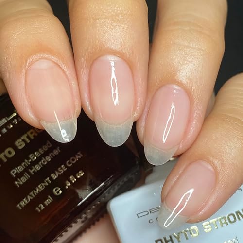 Dermelect Cosmeceuticals Phyto Strong Natural Nail Duo (2 full size pcs) Protein-Peptide Infused Base Coat & Top Coat Set, Strengthening, Hardening, for All Nail Types, Plant-Based, Vegan, Non-Toxic