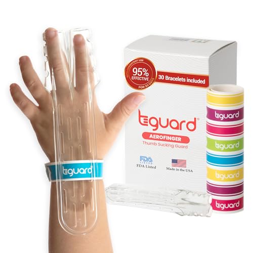 AeroFinger Stopper Kit – Anti Finger Sucking, Biting & Licking Deterrent for Babies to Toddlers – Finger Sucking Guard for Bad Habit Prevention & Treatment – Ages 2-4, Under 40 lbs. - Small