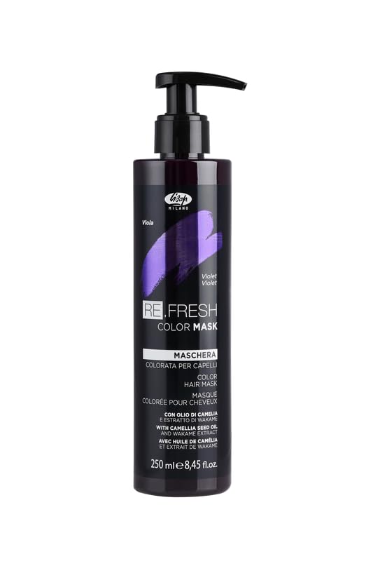 Lisap Color Depositing Hair Mask, Violet, 8.45 oz, Hair Gloss Toner Deep Conditioning Hair Mask, Dry Damaged or Color Treated Hair Repair, With Hydrating Camellia Oil, For Shine & Moisturization