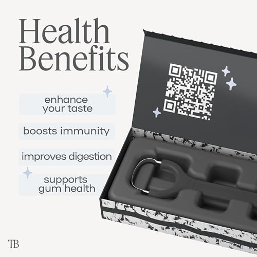 TheTongueBuddy™ Effective Tongue Scraper for Adults - Ergonomic Tongue Cleaner Promotes Fresher Breath, Travel-Friendly Beauty and Personal Care Essential (Onyx Black)