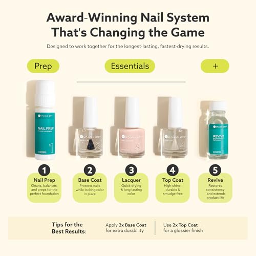 Dazzle Dry Nail Lacquer (Step 3) - Let's Get Away - A vivid coral with reddish-pink undertones. Full coverage cream. (0.5 fl oz)
