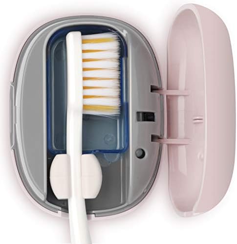 NewWay Mini Toothbrush Cover Rechargeable Travel Toothbrush Case with Holder for Houshold and Traving or Business Trip Pink