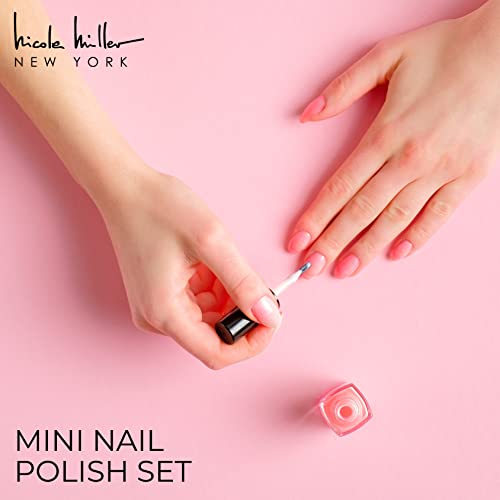 Nicole Miller Mini Nail Polish Set – Glossy, Vibrant Colors for Fingernails & Toenails, Trendy Collection