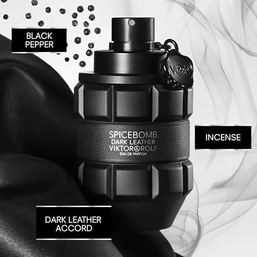 Viktor&Rolf - Spicebomb Dark Leather Eau de Parfum - Woody & Spicy - Cologne for Men - With Notes of Leather, Incense & Musk - 3 Fl Oz