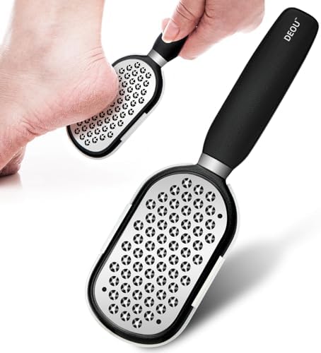 Metal Foot File SStainless Dead Skin Callus Remover for Dead Skin Professional Secure Foot Scrubber Heel Scraper Cracked Heels Repair Pedicure Tools for feet