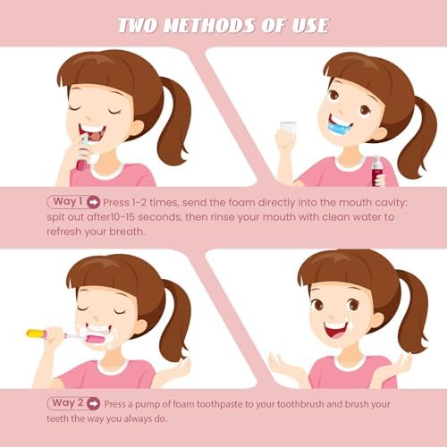 Fluoride Free Foam Kids Toothpaste - ELOTAME 2 Pack Natural Teeth Clean and Whitening Toothpaste with Strawberry Mint Flavor, Organic Travel for Toddler