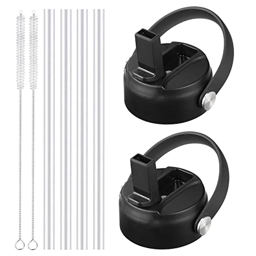 RRegeny Straw Lid for Hydro Flask Wide Mouth 32 40 oz, Straw Lids with Flexible Handle and Straws compatible with HydroFlask, Replacement Sports Flex Cap Wide Mouth Top 32 40 oz