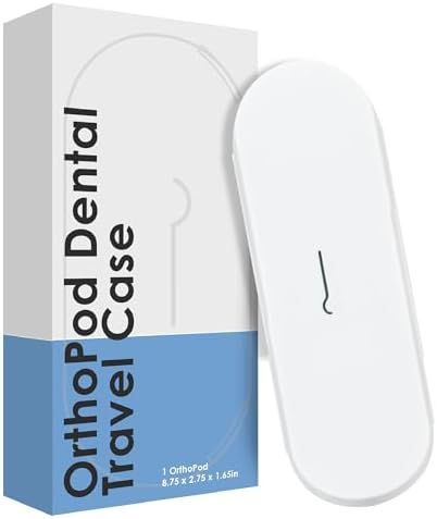 OrthoKey OrthoPod Dental Travel Case - Secure Storage for Aligners, Retainers, and Invisalign - Convenient Toothbrush and Toothpaste Holder - Clear Removable Grabber - Sterile Storage