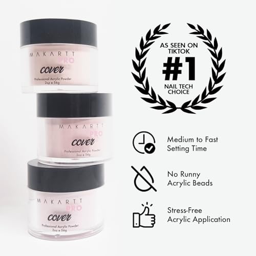 Acrylic Powder - 56g/2oz Nail Cover for Extension, Perfect for Professional Private Nail Technicians - Color: Rose Petal
