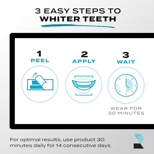 Rembrandt Teeth Whitening Strips, Deeply White, Enamel-Safe, 28 Whitening Strips (14 Treatments)