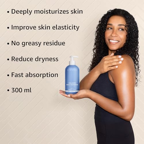 Collagen InShower Body Conditioner Natural Post Shower Care Moisturizer for Body Legs Nourishing Bath Oil Oatmeal Honey Vanilla Self care Spa Gift