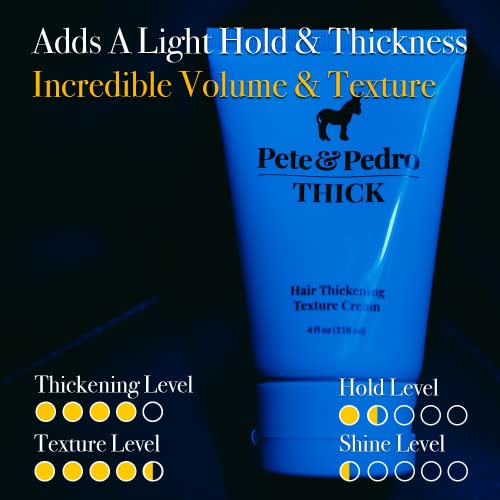 Pete & Pedro THICK Hair Cream - Light-Holding, Thickening & Texture Styling Cream | For Fine, Thin, & Thinning Hair, Men & Women | Adds Thickness, Body, Volume, Fullness | As Seen on Shark Tank, 4 oz.
