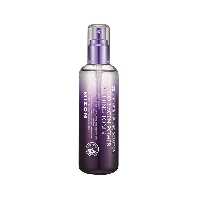 MIZON Collagen Power Lifting Toner Hydrolyzed Collagen with Adenosine Vitamin E Moisturizing Skin Booster for Dry Rough and Aging Skin (120ml 4.06 fl oz)