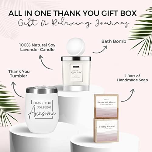 Thank You Gift Box for Women - Unique Spa Experience for Gratitude - Appreciation for Coworker, Boss, Employee, Hostess, Secretary, Teacher, Nurse and Volunteer