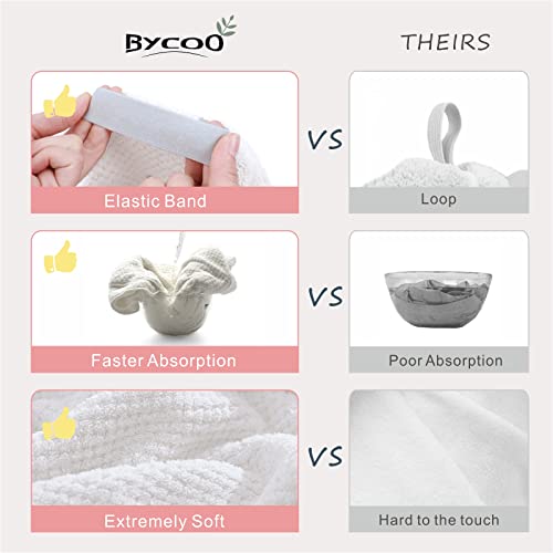 Large Microfiber Hair Towel Wrap for Women, Anti Frizz Drying Towel, Fast Dry Turban Wet Hair, Long, Thick, Curly Super Absorbent Soft Towels - White X-Large