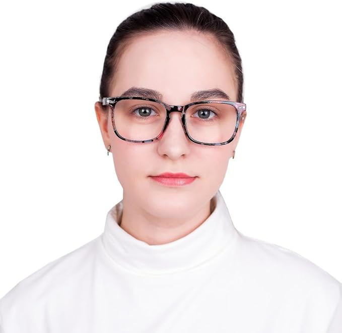 YEIN Bifocal Reading Glasses with Blue Light Blocking Lenses, Bifocal Reader for Women, Vintage Square frame with Spring Hinge (+0.50/+3.00 magnification)