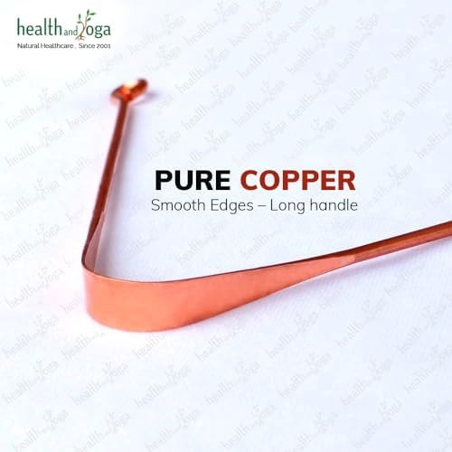 HealthAndYoga™ qSwipe Lite Copper Tongue Cleaners (Pack of 12) – Prevents Bad breath, Improves taste- Flexible, Curved ends provide good grip – Complete Oral Care/Hygiene for Travel/Office/Home