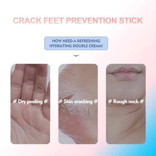 Eourhsa Crack Feet Prevention Stick, Eourhsa Foot Balm, Eoursha Crack Heel Cream -Smooth Protective BalM, Foot Balm for Dry Cracked Feet, Refreshing, Hydrating, Deep Moisturizing (Pink+Blue, one size)