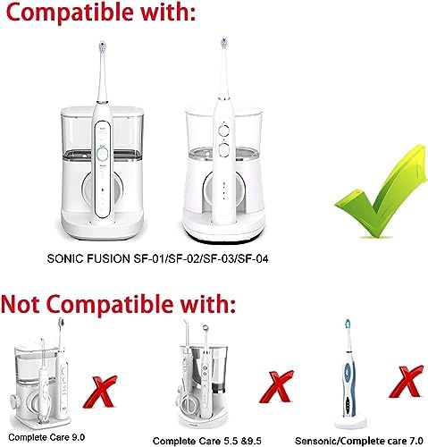 Replacement Flossing Toothbrush Heads(6-pc) Fit for Waterpik Sonic Fusion 2.0 SF-01, SF-02, SF03 & SF-04 Tooth Brush Refill Pisoniclea(SF-Black)