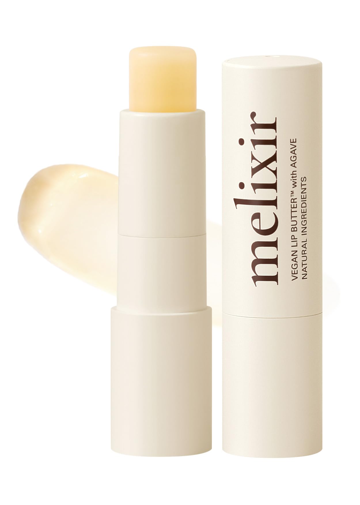 Melixir Vegan Lip Butter #01 Agave(Clear) (+11 more colors), Bee Free, Petrolatum Free, Deep Nourishing Plant-Based Vegan Chapstick, Lip Balm for Dry, Cracked and Chapped Lips