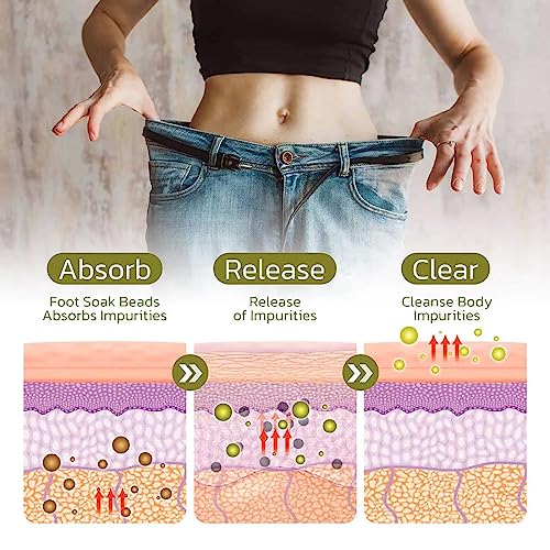50Pcs Herbal Detox Cleansing Foot Soak Beads, Herbal Detox and Shaping Foot soak Beads Body Detox Foot Soak Natural Herbal Foot Massage Beads, Relaxing and Soothing Experience for Men and Women