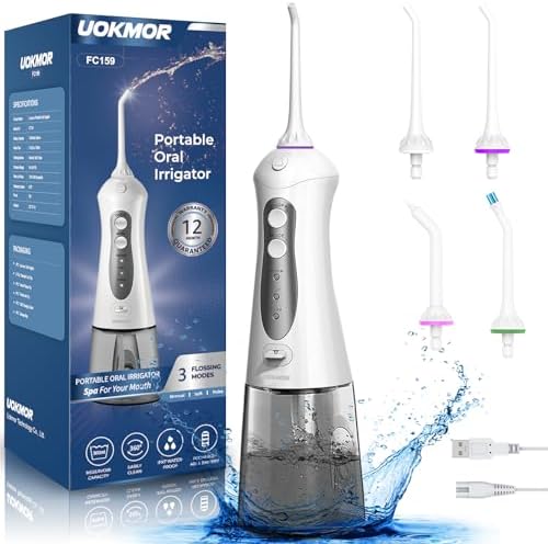 Water Flosser Cordless Teeth Pick: Portable Adults Dental Oral Irrigator for Travel Flossers Cleaning Picks 300ML