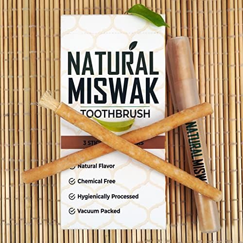 Miswak Sticks for Teeth, Natural Toothbrush, No Toothpaste Needed, Miswak Toothbrush Stick also known as Siwak Chew Sticks for Humans, Meswak, مسواك